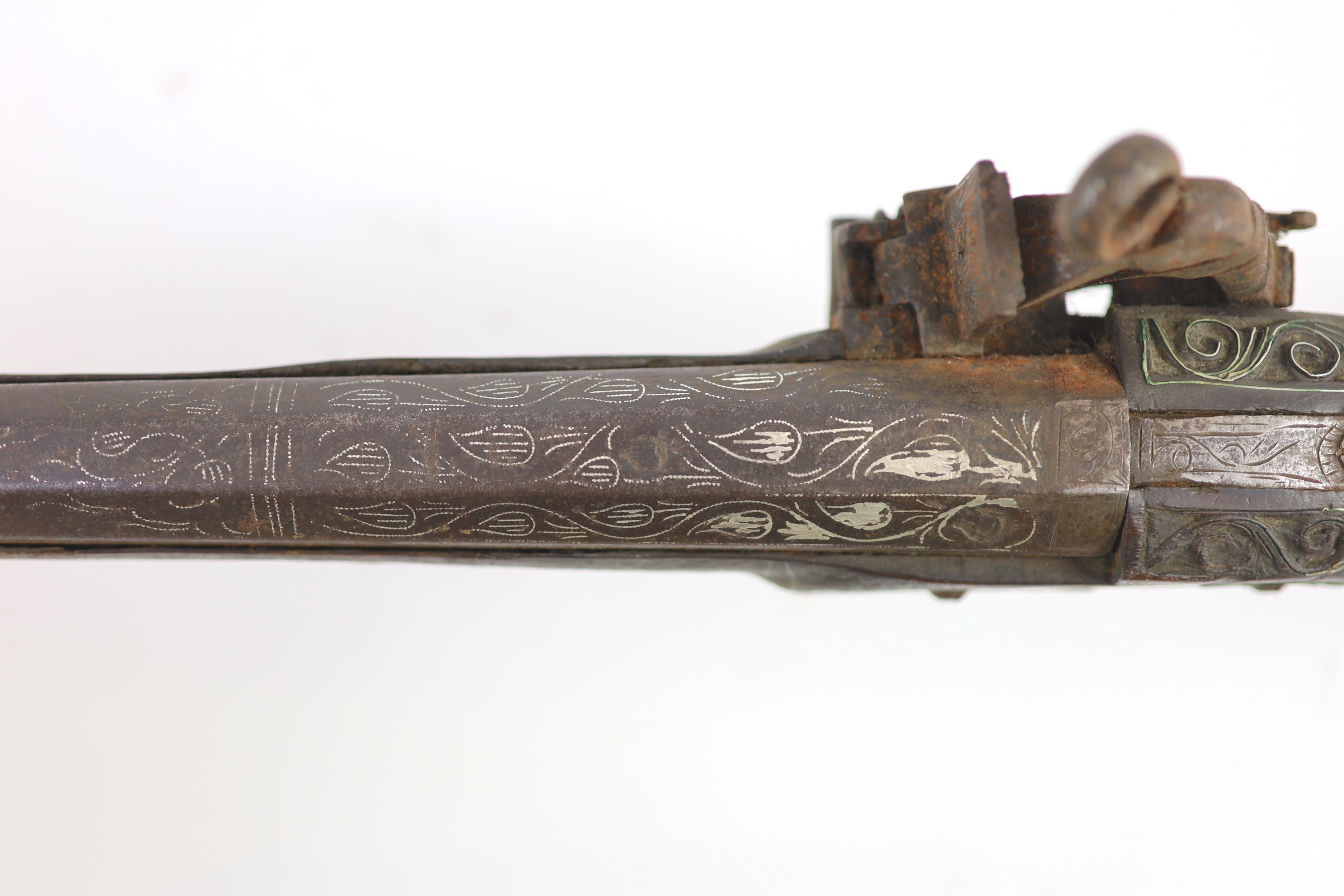 A Turkish market flintlock pistol, length 54cm